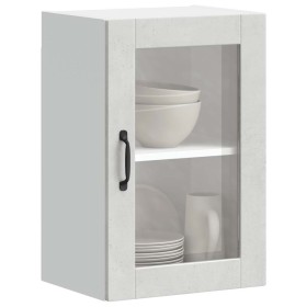 Armario de pared para cocina puerta cristal Porto gris hormigón