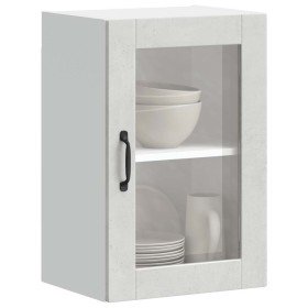 Armario de pared para cocina puerta cristal Porto gris hormigón