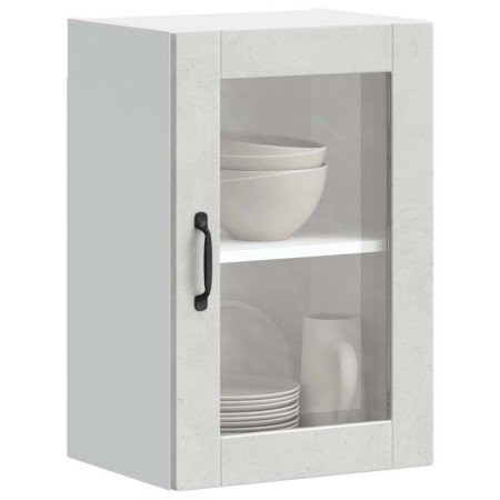 Armario de pared para cocina puerta cristal Porto gris hormigón en Armarios de cocina | Comprar online en Foro24