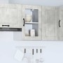 Armario de pared para cocina puerta cristal Porto gris hormigón