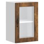 Armario de pared para cocina puerta cristal Porto roble ahumado