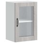 Armario de pared para cocina puerta cristal Porto gris sonoma