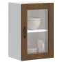 Armario de pared para cocina puerta cristal Porto roble marrón