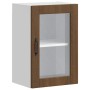 Armario de pared para cocina puerta cristal Porto roble marrón