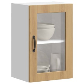 Armario pared para cocina puerta cristal Porto roble artesanal