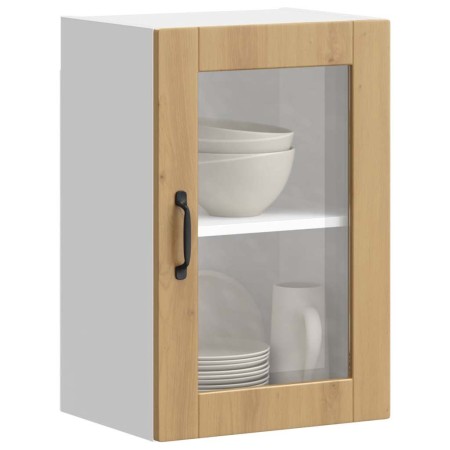 Armario pared para cocina puerta cristal Porto roble artesanal