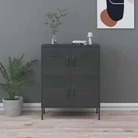 Anthracite gray steel storage cabinet 80x35x101.5 cm by vidaXL, Lockers and storage cabinets - Ref: Foro24-336141, Price: 165...