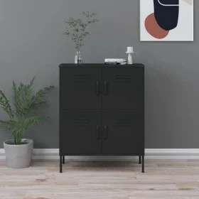 Black steel storage cabinet 80x35x101.5 cm by vidaXL, Lockers and storage cabinets - Ref: Foro24-336142, Price: 179,26 €, Dis...
