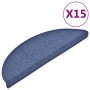 Alfombrillas para escaleras 15 unidades 56x17x3 cm Azul