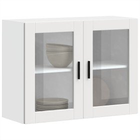 Armario de pared para cocina con puerta de cristal Porto blanco