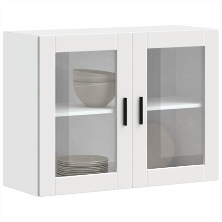 Armario de pared para cocina con puerta de cristal Porto blanco