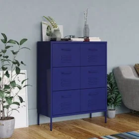 Navy blue steel drawer cabinet 80x35x101.5 cm by vidaXL, Lockers and storage cabinets - Ref: Foro24-336145, Price: 184,90 €, ...