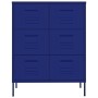 Marineblauer Schubladenschrank aus Stahl, 80 x 35 x 101,5 cm von vidaXL, Schließfächer und Lagerschränke - Ref: Foro24-336145...
