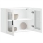 Armario pared para cocina puerta cristal Porto blanco brillante en Armarios de cocina | Comprar online en Foro24