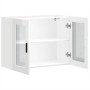 Armario pared para cocina puerta cristal Porto blanco brillante en Armarios de cocina | Comprar online en Foro24
