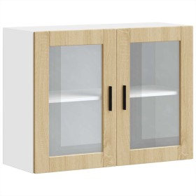 Armario de pared para cocina puerta cristal Porto roble sonoma