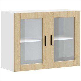 Armario de pared para cocina puerta cristal Porto roble sonoma