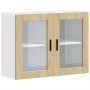 Armario de pared para cocina puerta cristal Porto roble sonoma