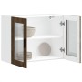 Armario de pared para cocina puerta cristal Porto roble ahumado