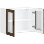Armario de pared para cocina puerta cristal Porto roble ahumado