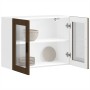 Armario de pared para cocina puerta cristal Porto roble marrón