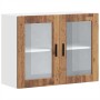 Armario de pared para cocina puerta cristal Porto madera vieja