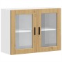 Armario pared para cocina puerta cristal Porto roble artesanal