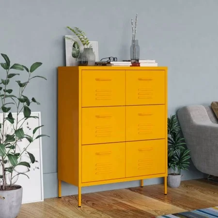 Senfgelber Stahlschrank 80x35x101,5 cm von vidaXL, Schließfächer und Lagerschränke - Ref: Foro24-336146, Preis: 205,48 €, Rab...