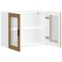 Armario pared para cocina puerta cristal Porto roble artesanal