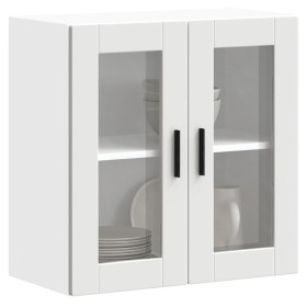 Armario de pared para cocina con puerta de cristal Porto blanco