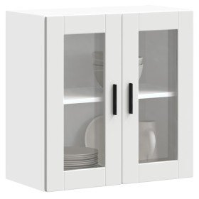 Armario de pared para cocina con puerta de cristal Porto blanco