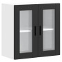 Armario de pared para cocina con puerta de cristal Porto negro