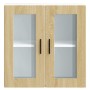 Armario de pared para cocina puerta cristal Porto roble sonoma