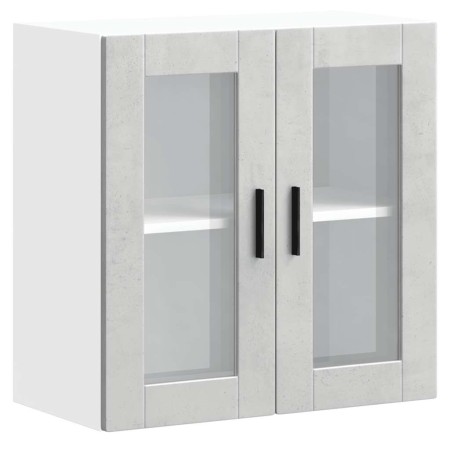 Armario de pared para cocina puerta cristal Porto gris hormigón