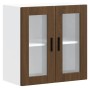 Armario de pared para cocina puerta cristal Porto roble marrón en Armarios de cocina | Comprar online en Foro24
