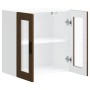 Armario de pared para cocina puerta cristal Porto roble marrón en Armarios de cocina | Comprar online en Foro24