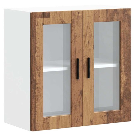 Armario de pared para cocina puerta cristal Porto madera vieja