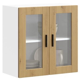 Armario pared para cocina puerta cristal Porto roble artesanal