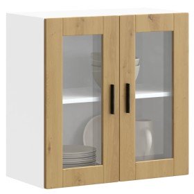 Armario pared para cocina puerta cristal Porto roble artesanal