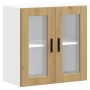 Armario pared para cocina puerta cristal Porto roble artesanal