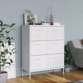 White steel storage cabinet 80x35x101.5 cm by vidaXL, Lockers and storage cabinets - Ref: Foro24-336152, Price: 207,02 €, Dis...