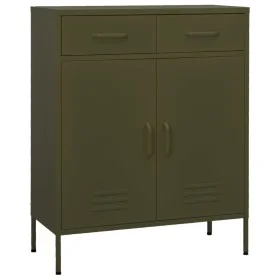 Olive green steel storage cabinet 80x35x101.5 cm by vidaXL, Lockers and storage cabinets - Ref: Foro24-336153, Price: 167,90 ...
