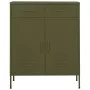 Armario de almacenamiento acero verde oliva 80x35x101,5 cm de vidaXL, Taquillas y armarios de almacenamiento - Ref: Foro24-33...