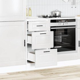 Armario bajo de cocina "Porto" de madera de ingeniería blanco