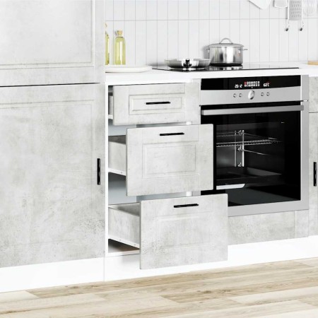 Mueble bajo de cocina porto gris cemento madera reconstituida