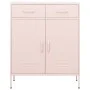 Armario de almacenamiento acero rosa 80x35x101,5 cm de vidaXL, Taquillas y armarios de almacenamiento - Ref: Foro24-336157, P...
