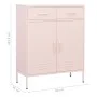 Armario de almacenamiento acero rosa 80x35x101,5 cm de vidaXL, Taquillas y armarios de almacenamiento - Ref: Foro24-336157, P...