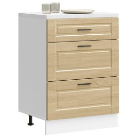 Mueble bajo de cocina porto roble sonoma madera reconstituida