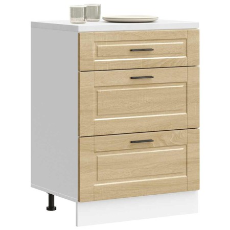 Mueble bajo de cocina porto roble sonoma madera reconstituida