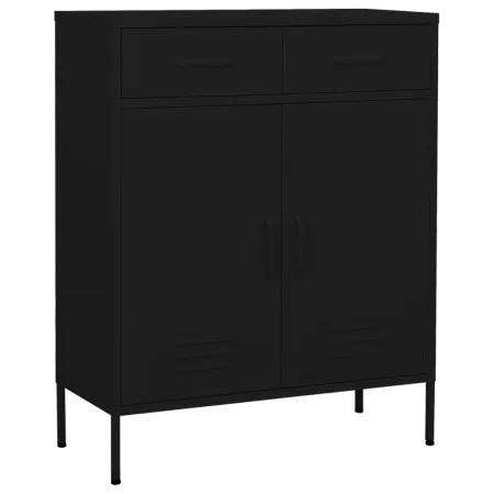 Black steel storage cabinet 80x35x101.5 cm by vidaXL, Lockers and storage cabinets - Ref: Foro24-336160, Price: 165,55 €, Dis...